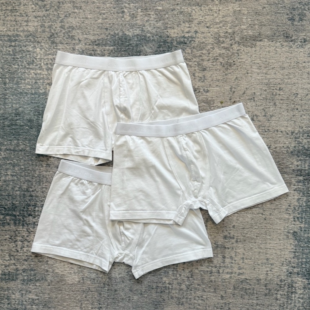 [NEW] Set of Three Falke White Boxer Briefs Classic Comfort